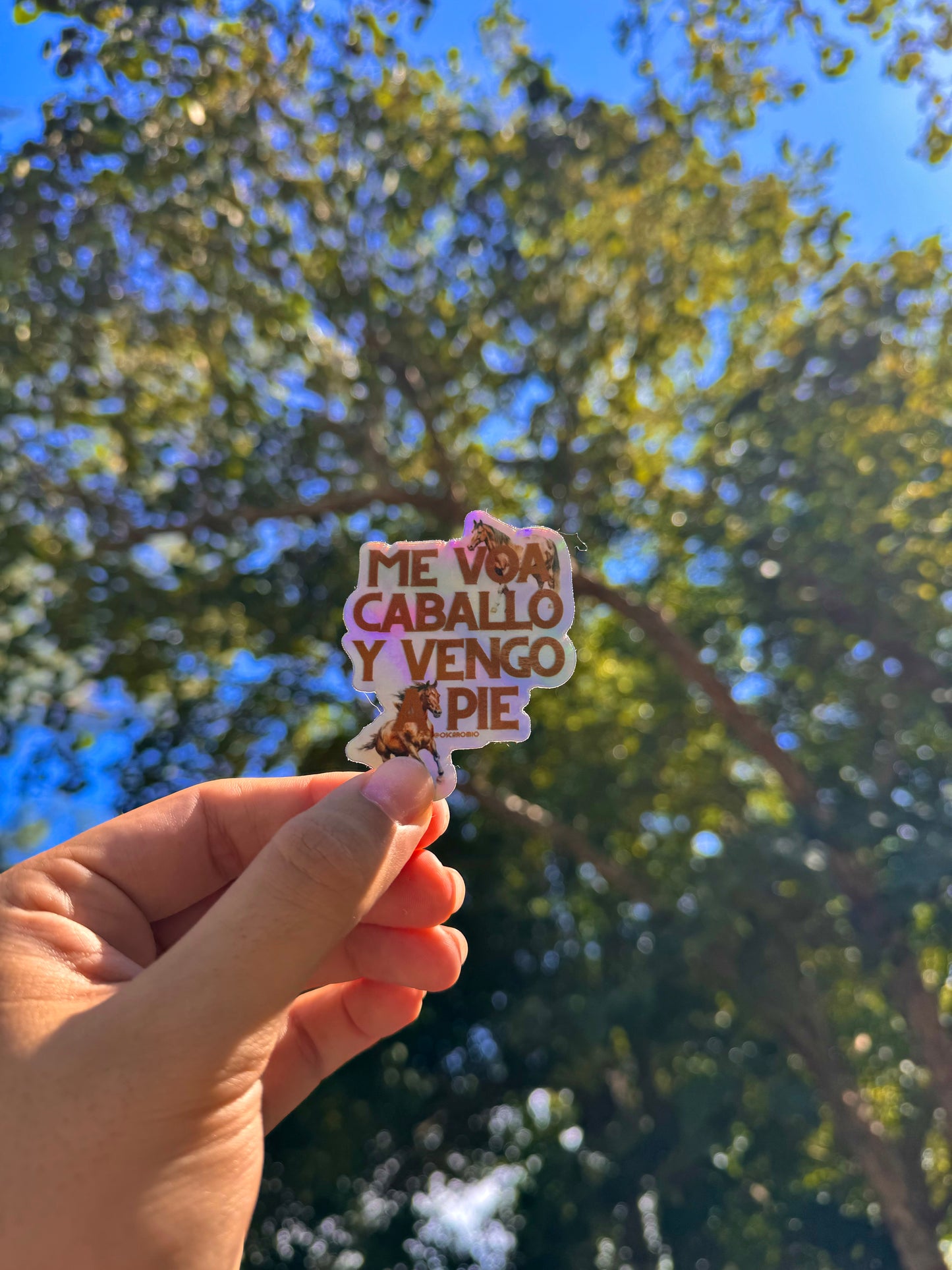 Me voa caballo y vengo a pie - Holographic Sticker